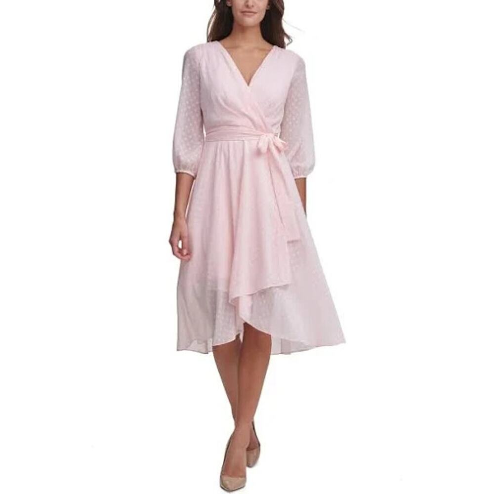 Tommy Hilfiger Glitter-Dot Puff-Sleeve Midi Dress